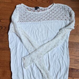 White Knit Ann Taylor Sweatshirt